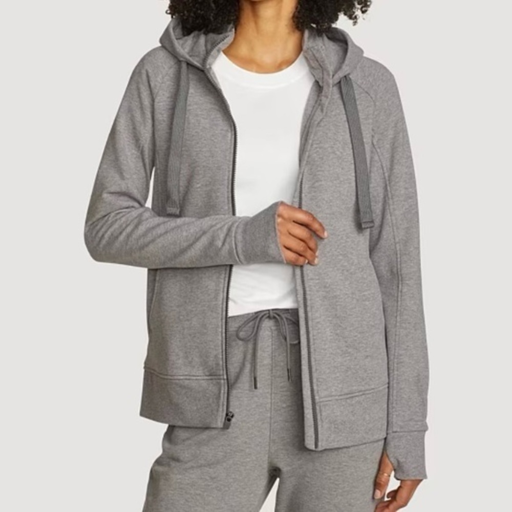 Eddie Bauer Women's Motion Cozy Camp Full-Zip Sweatshirt Grey S